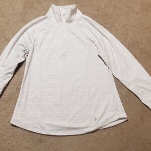 Old Navy White 1/4 Zip Semi-Fitted Pullover Womens Large